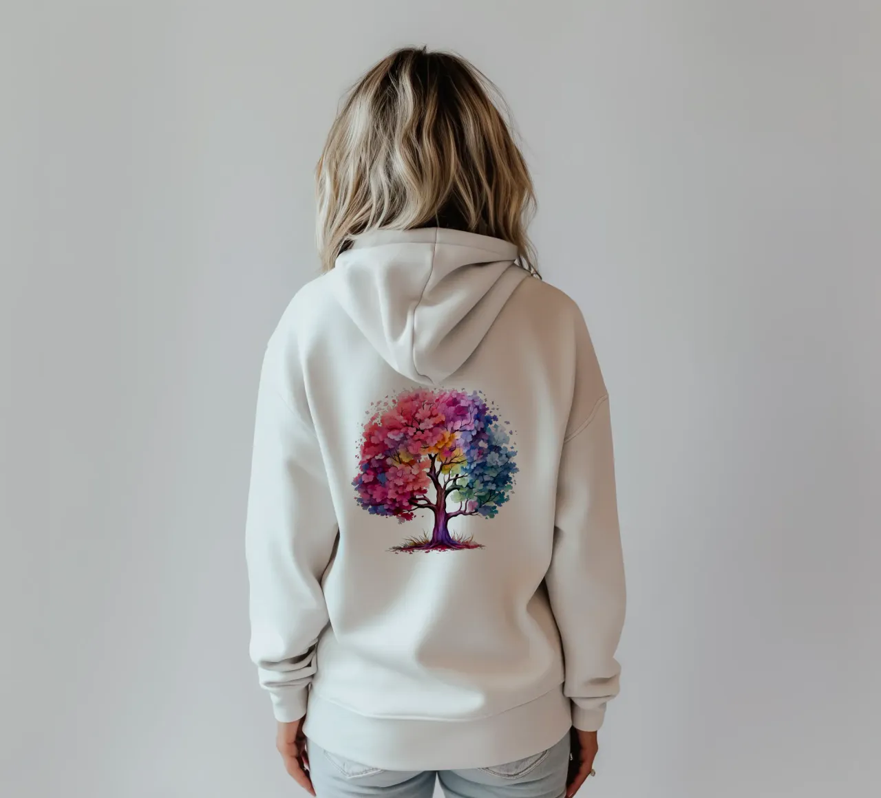 Albero della vita colorato felpa con cappuccio da Spiritual Touch