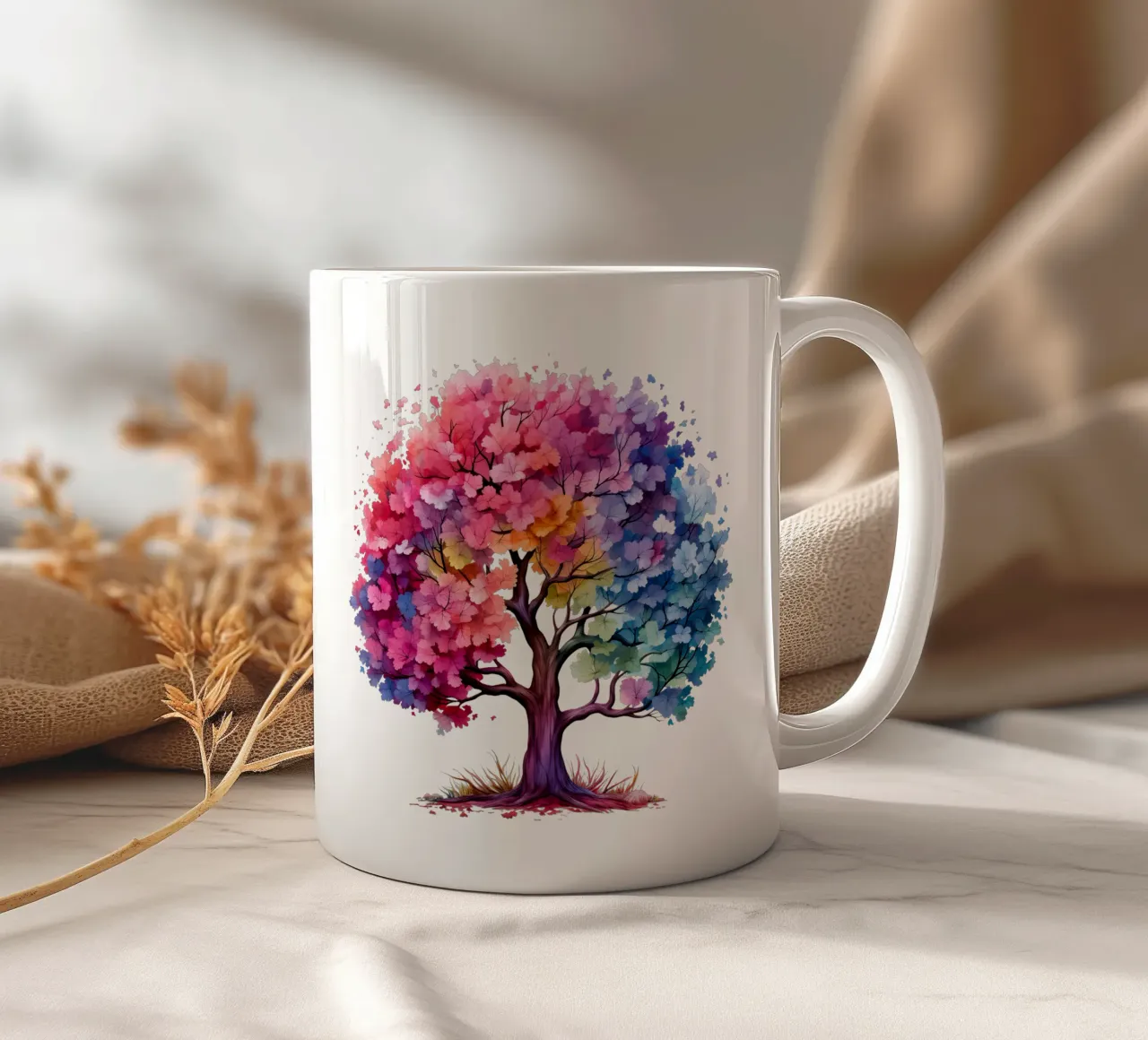 Albero della vita colorato tazza in ceramica da Spiritual Touch