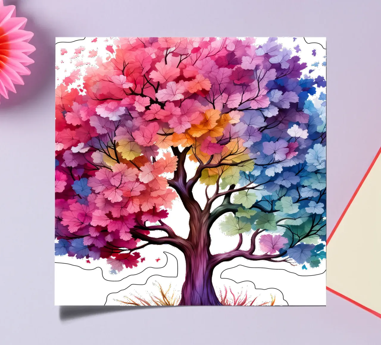 Bunter Baum des Lebens Stickerbogen von Spiritual Touch