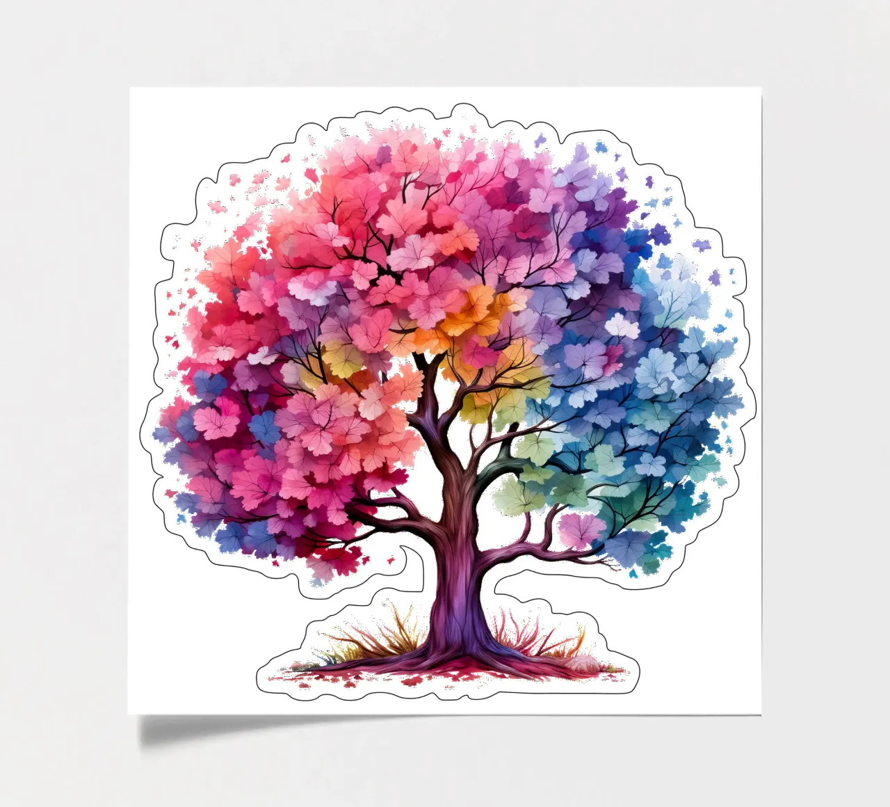 Bunter Baum des Lebens Stickerbogen von Spiritual Touch