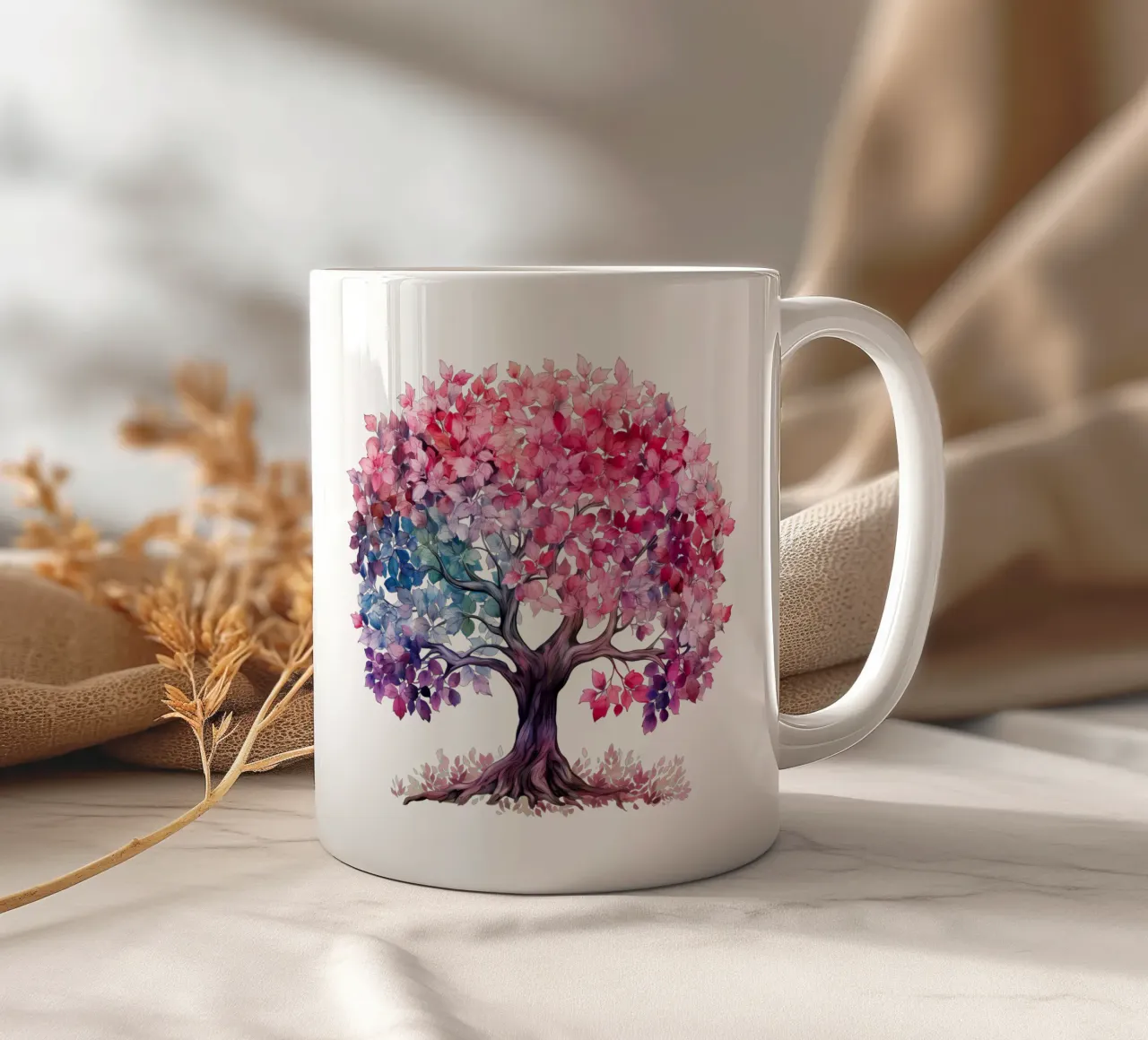 Albero della vita colorato tazza in ceramica da Spiritual Touch