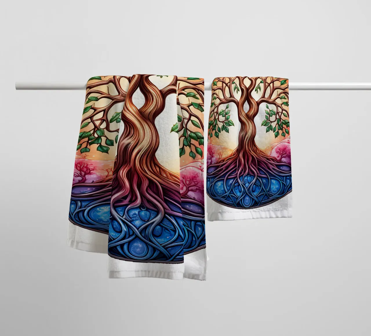 Albero della vita colorato asciugamano da bagno da Spiritual Touch