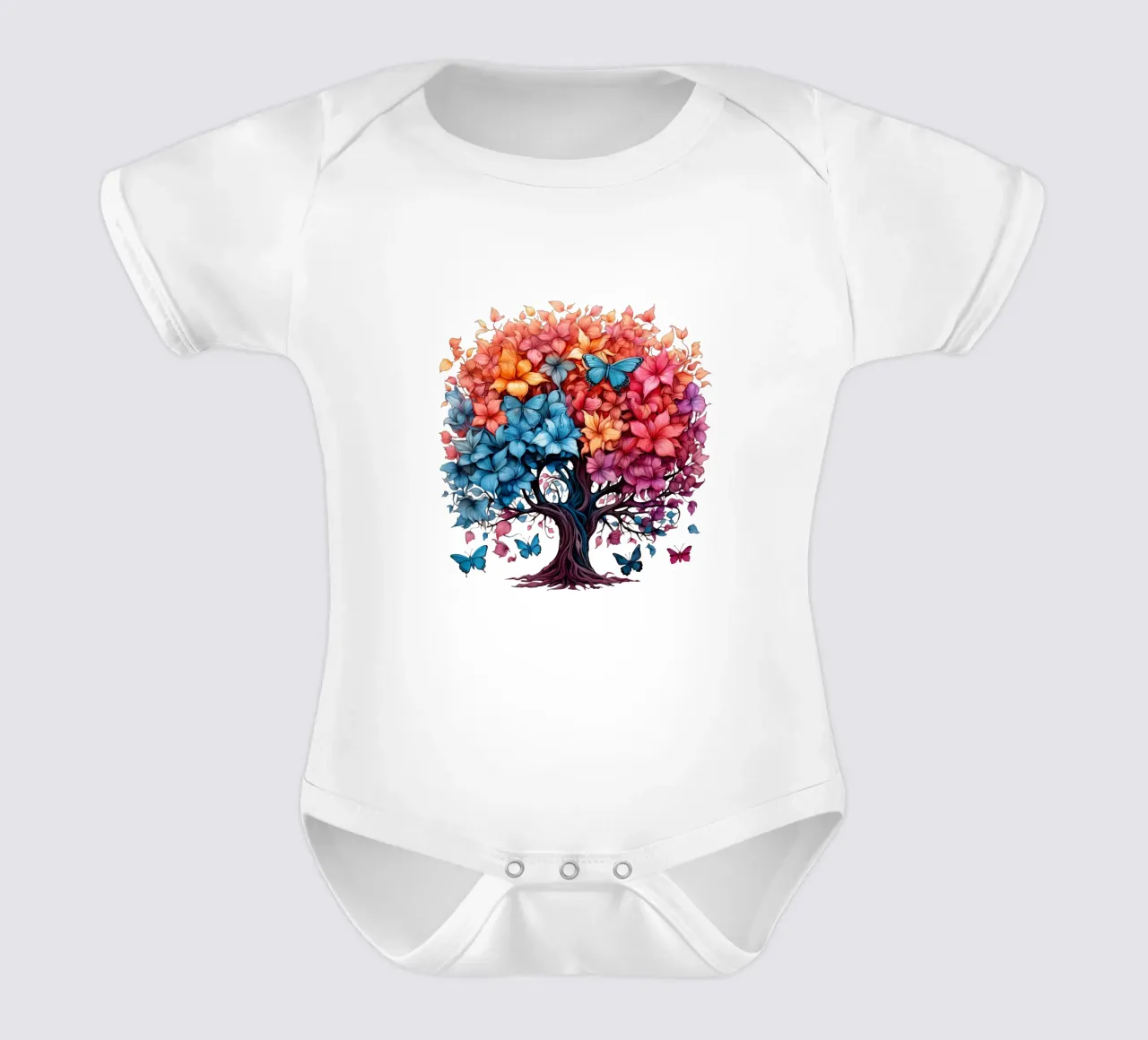 Albero della vita colorato body neonato maniche corte da Spiritual Touch