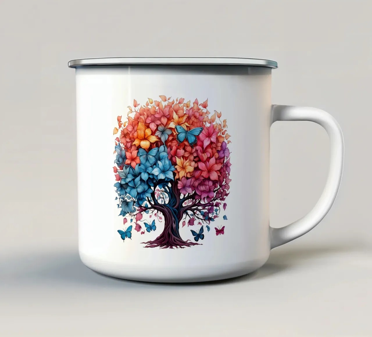 Albero della vita colorato tazza in smalto da Spiritual Touch