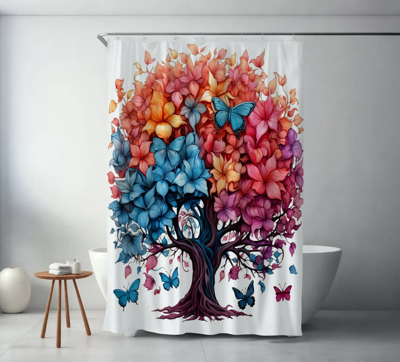 Albero della vita colorato tenda da doccia da Spiritual Touch