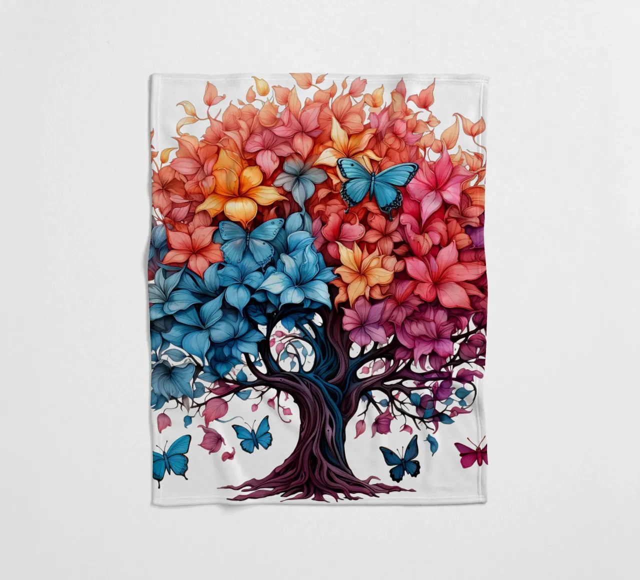 Albero della vita colorato coperta in pile da Spiritual Touch