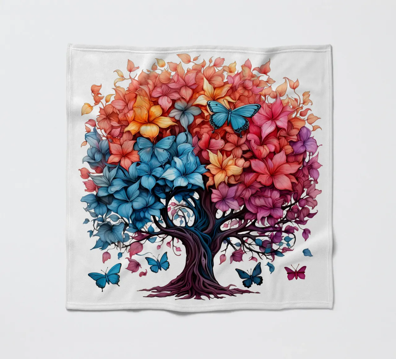 Albero della vita colorato coperta in pile da Spiritual Touch