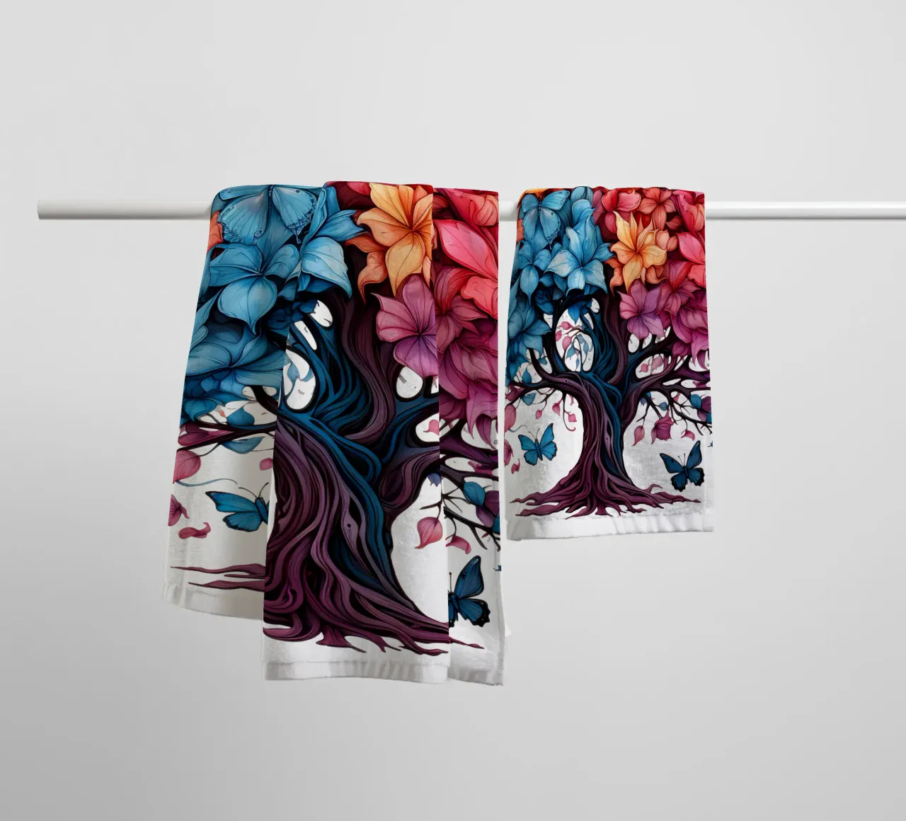 Albero della vita colorato asciugamano da bagno da Spiritual Touch