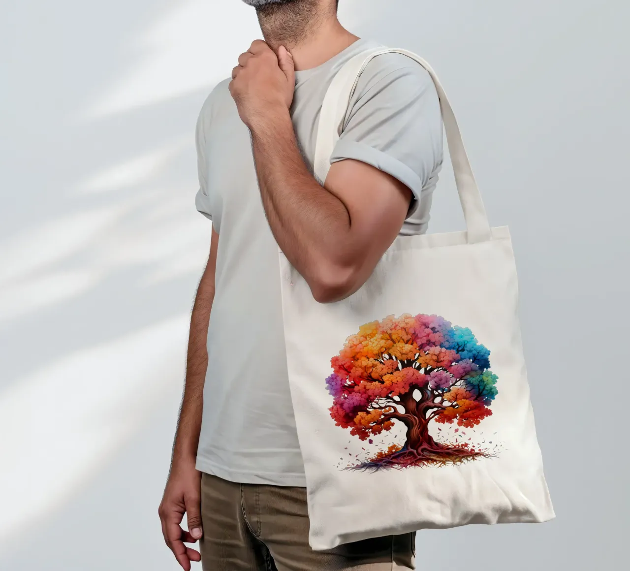 Albero della vita colorato borsa in juta da Spiritual Touch