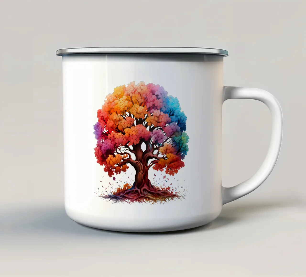 Albero della vita colorato tazza in smalto da Spiritual Touch