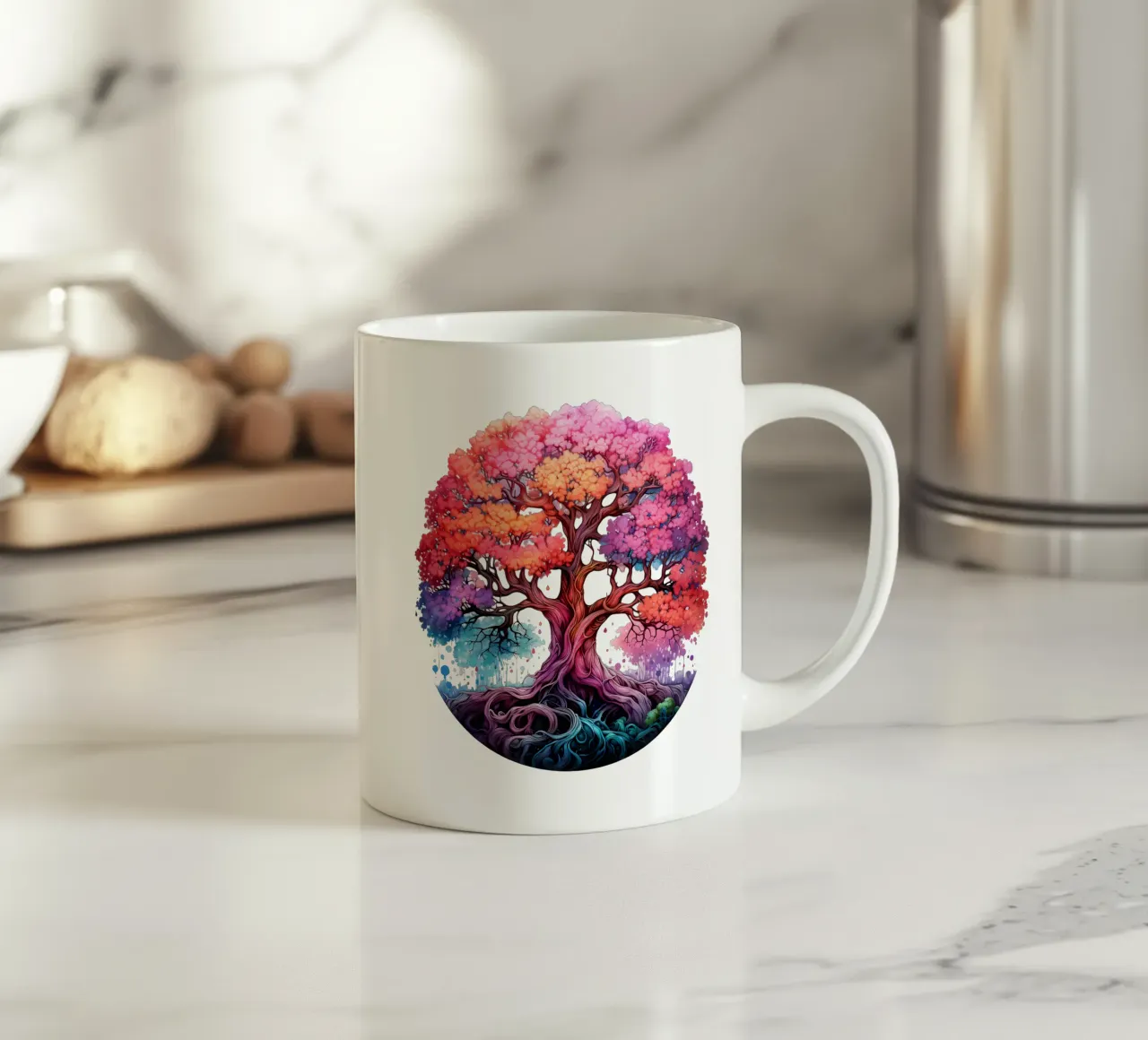 Albero della vita colorato tazza in ceramica da Spiritual Touch