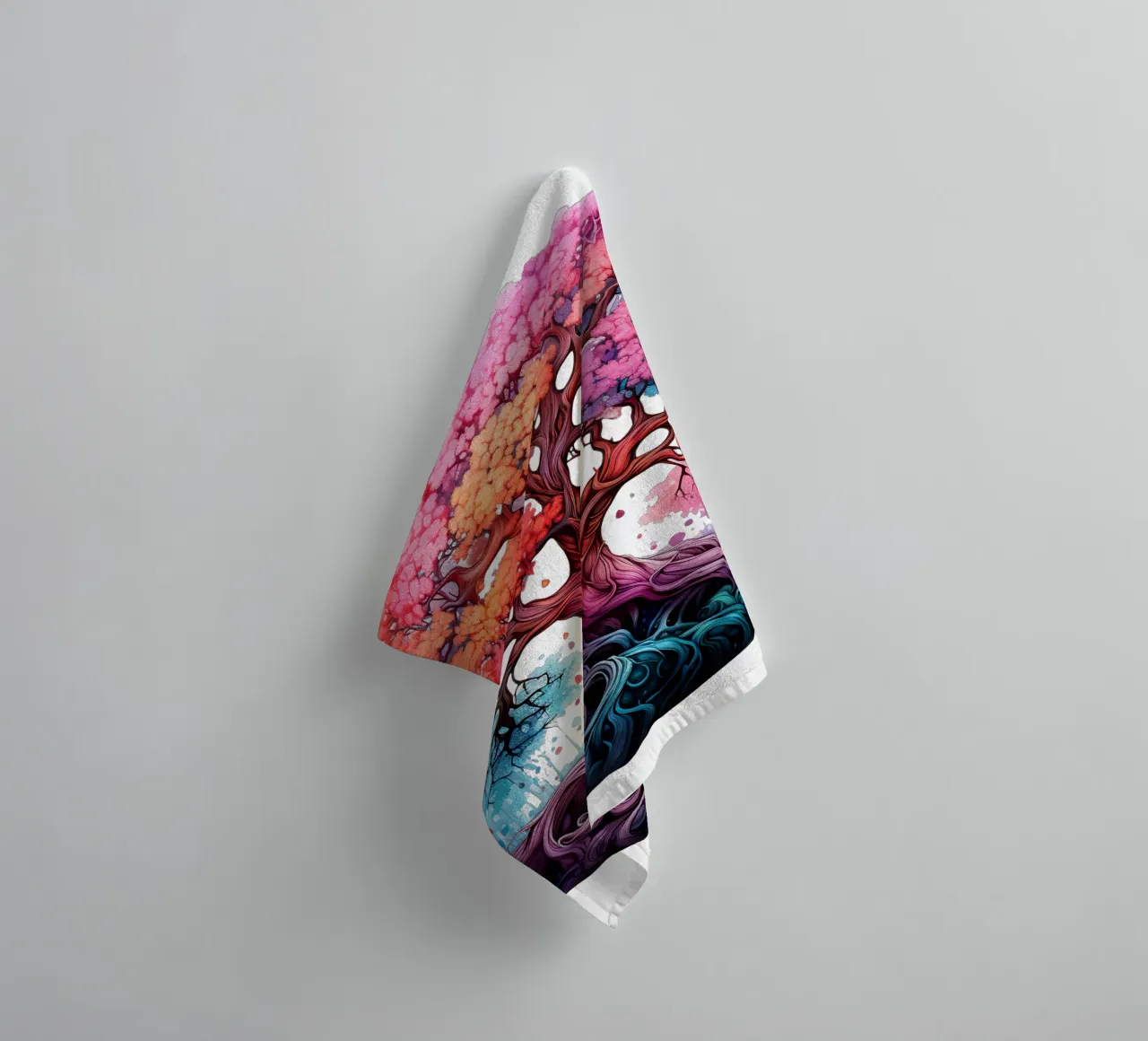 Albero della vita colorato asciugamano da bagno da Spiritual Touch