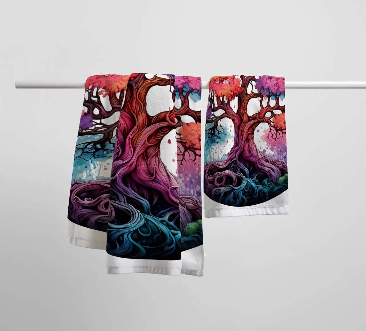 Albero della vita colorato asciugamano da bagno da Spiritual Touch