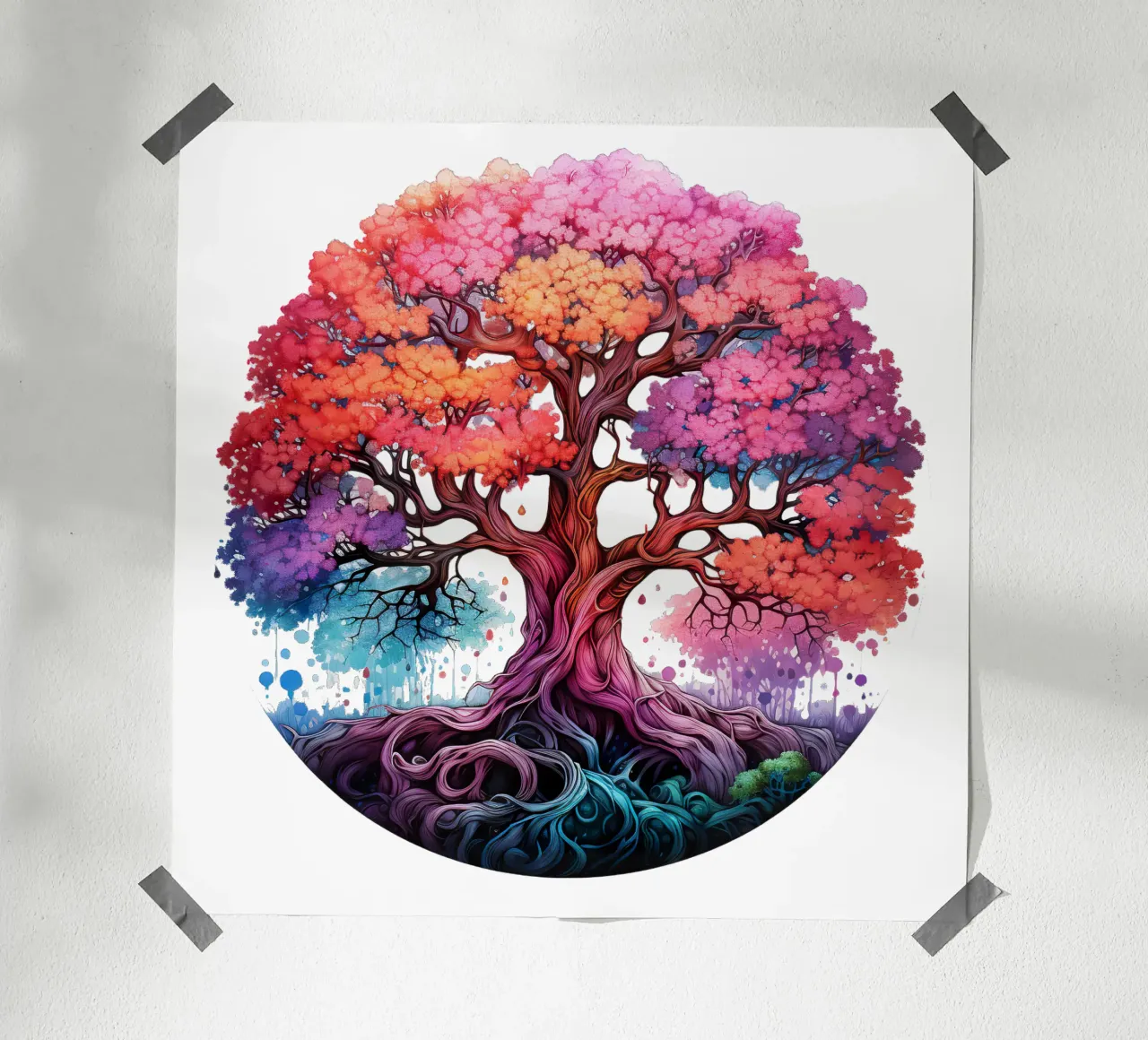 Albero della vita colorato carta hahnemühle da Spiritual Touch