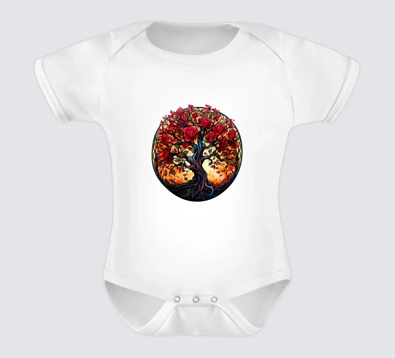 Albero della vita colorato body neonato maniche corte da Spiritual Touch