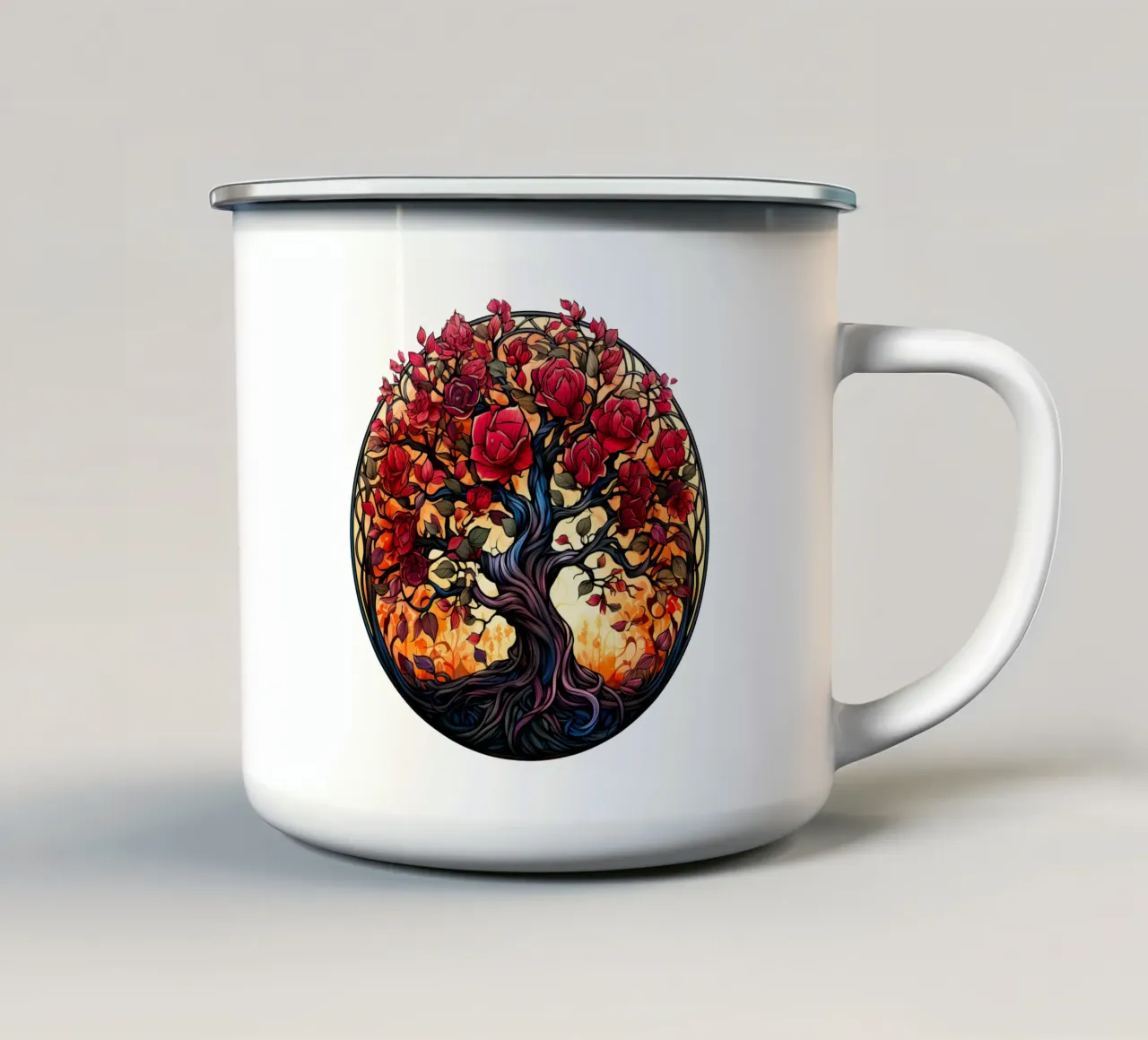 Albero della vita colorato tazza in smalto da Spiritual Touch
