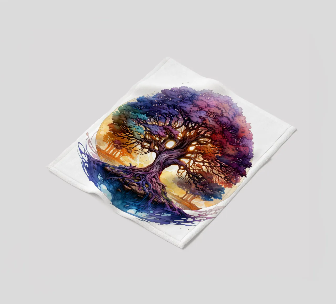Albero della vita colorato coperta in pile da Spiritual Touch