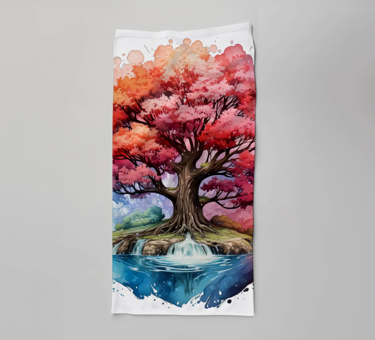 Albero della vita colorato asciugamano da bagno da Spiritual Touch
