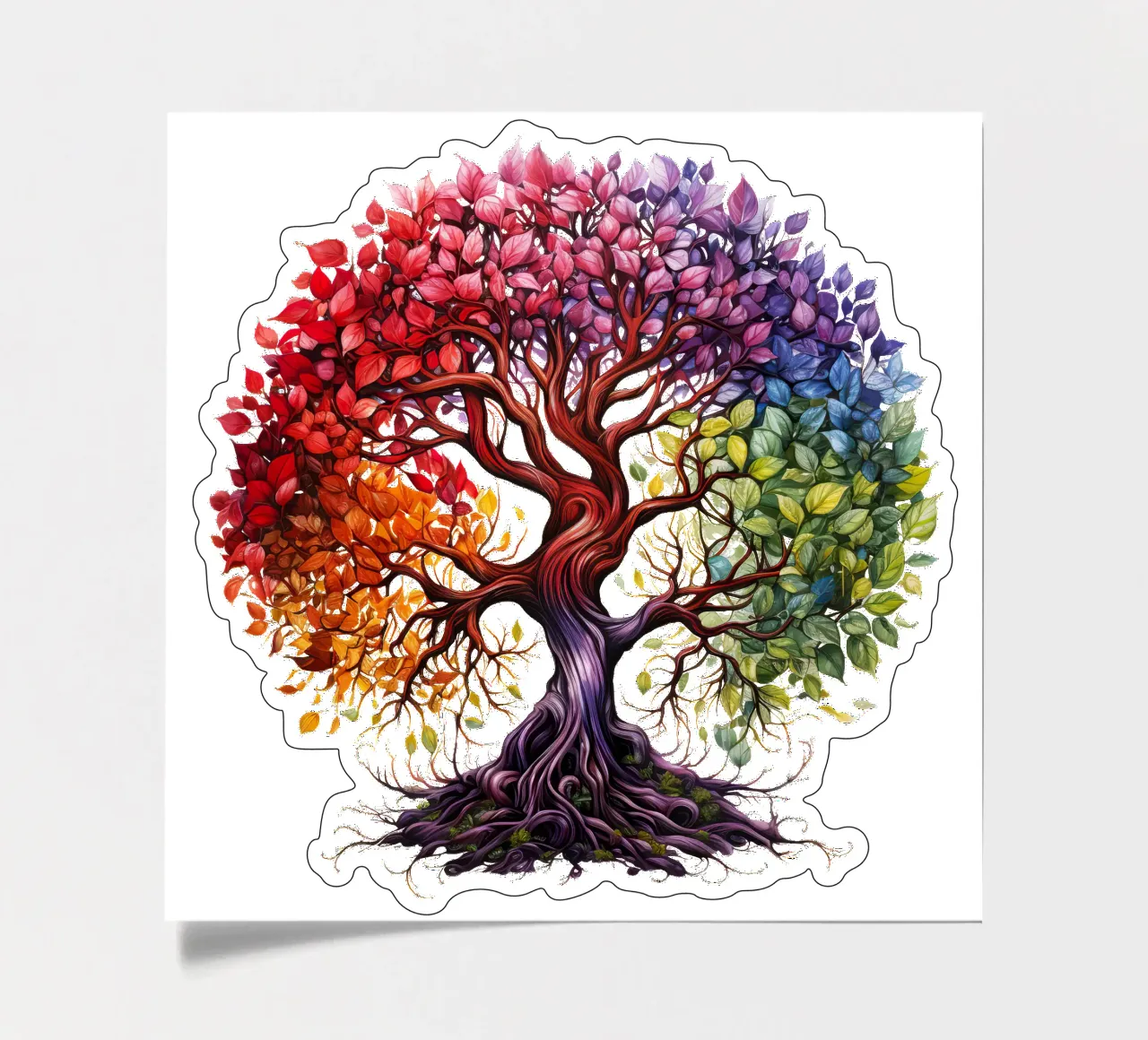 Bunter Baum des Lebens Stickerbogen von Spiritual Touch