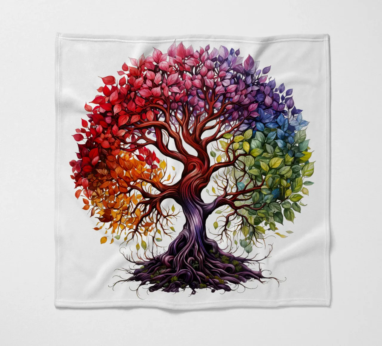 Albero della vita colorato coperta in pile da Spiritual Touch