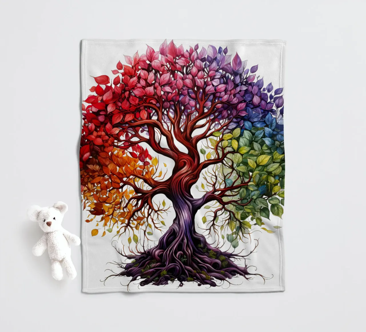 Albero della vita colorato coperta in pile da Spiritual Touch