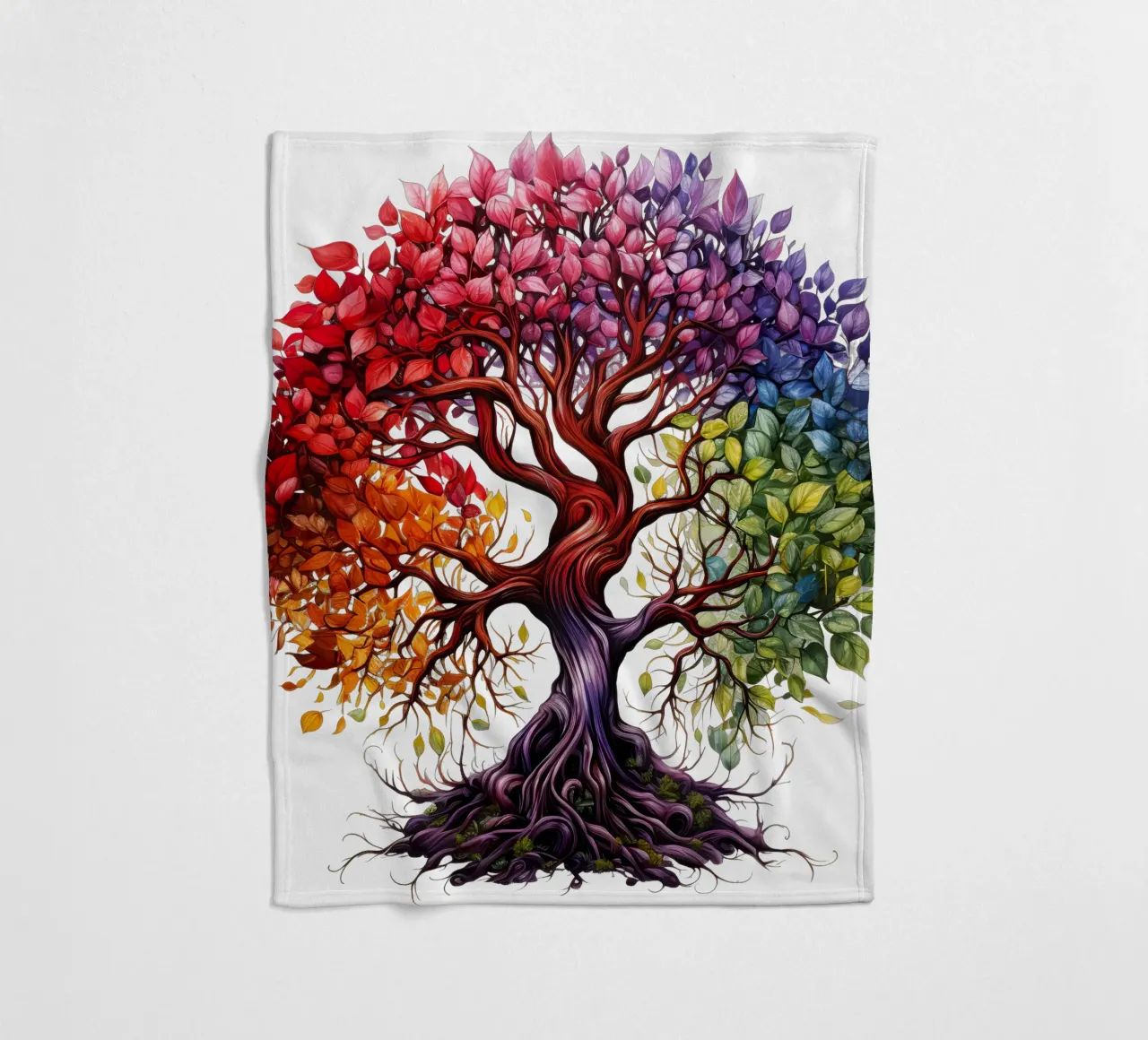 Albero della vita colorato coperta in pile da Spiritual Touch