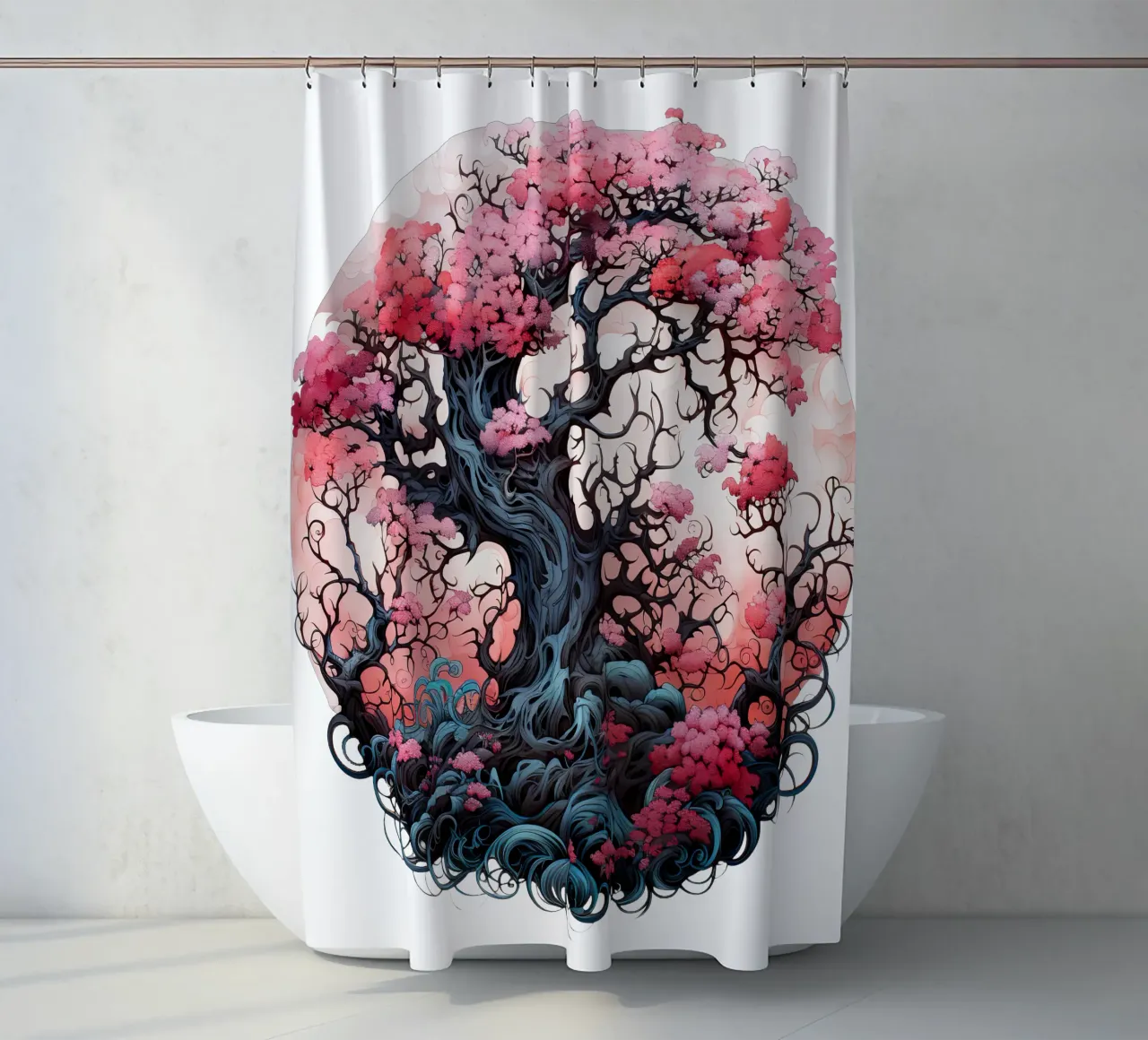 Bunter Baum des Lebens Duschvorhang von Spiritual Touch