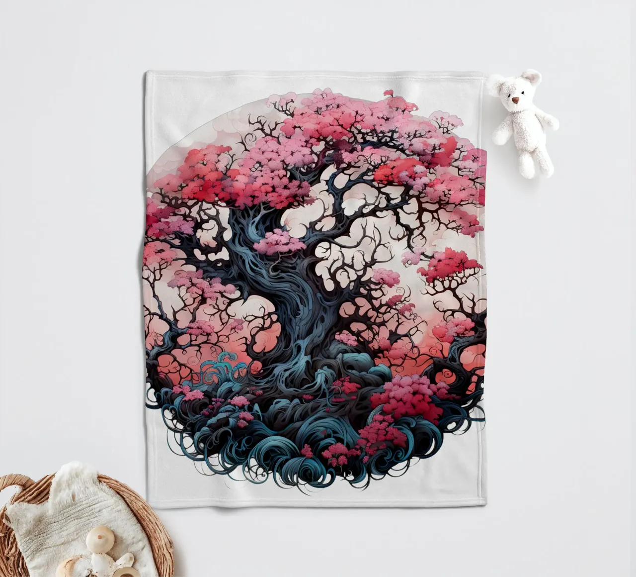 Albero della vita colorato coperta in pile da Spiritual Touch