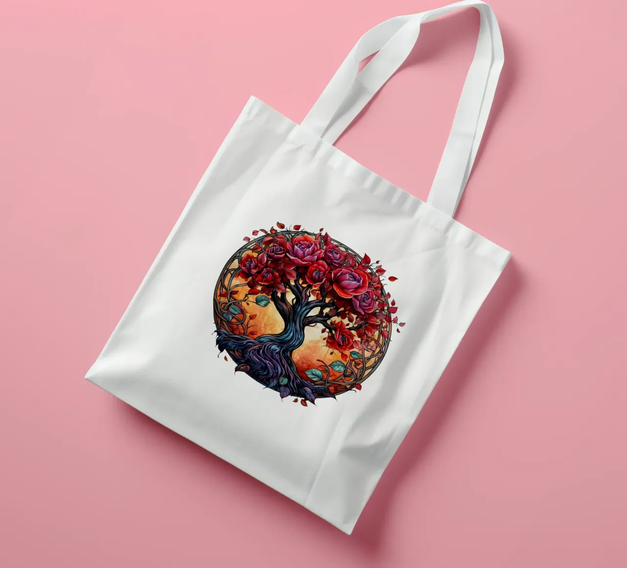Albero della vita colorato borsa in juta da Spiritual Touch