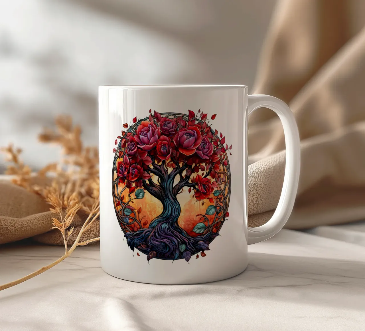 Albero della vita colorato tazza in ceramica da Spiritual Touch