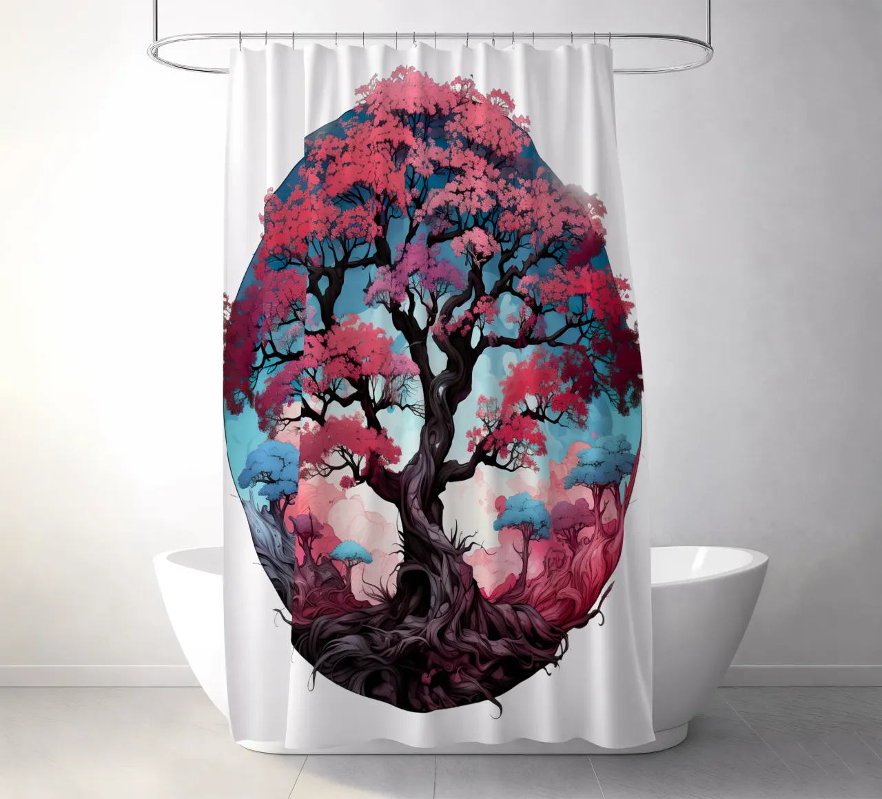 Bunter Baum des Lebens Duschvorhang von Spiritual Touch