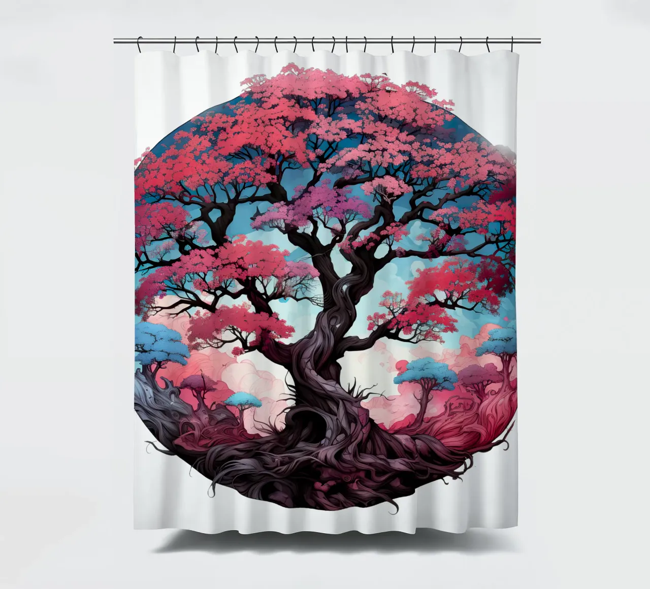 Bunter Baum des Lebens Duschvorhang von Spiritual Touch