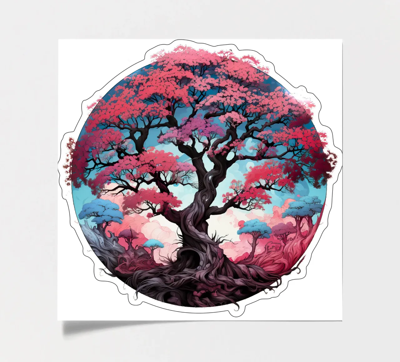 Bunter Baum des Lebens Stickerbogen von Spiritual Touch