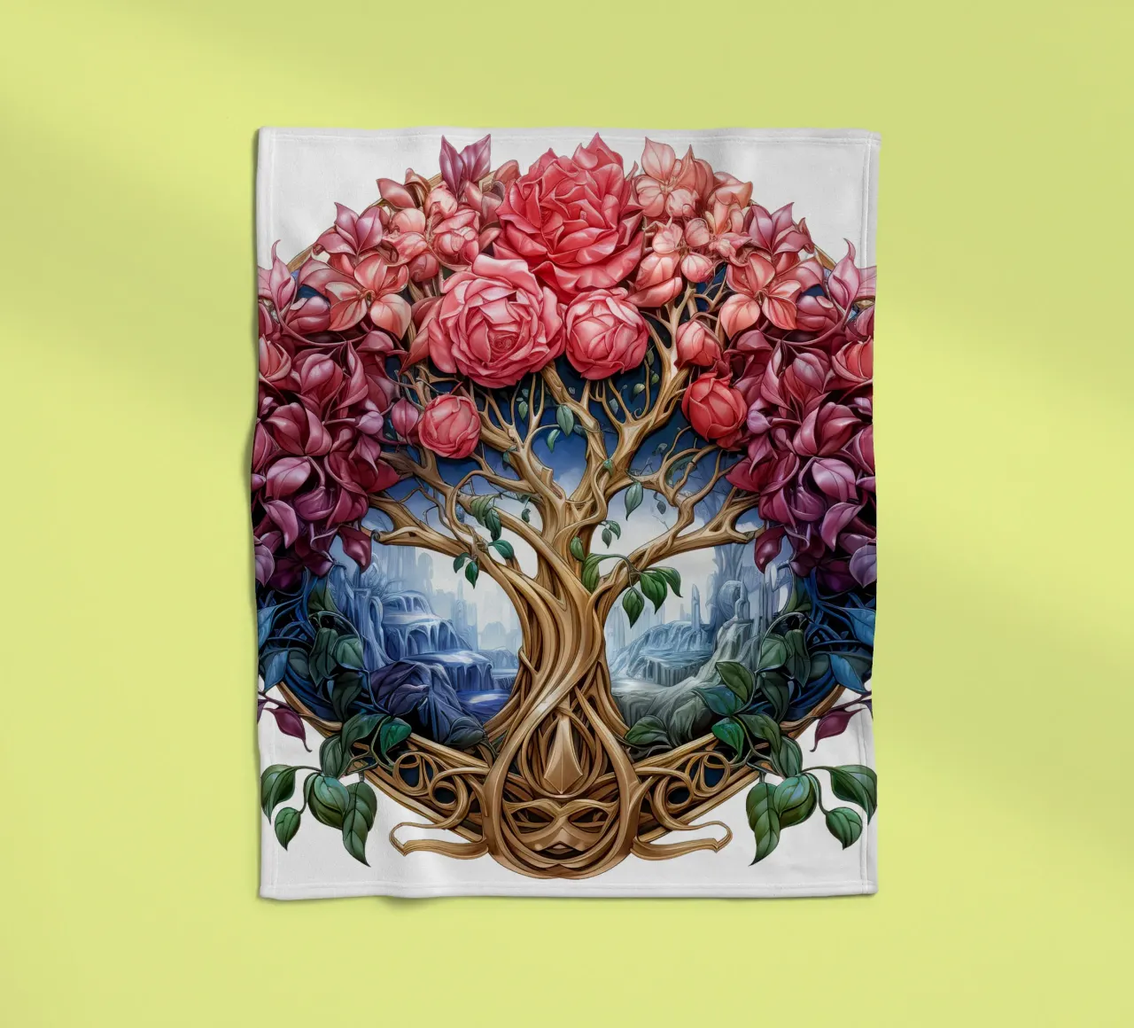 Albero della vita colorato coperta in pile da Spiritual Touch