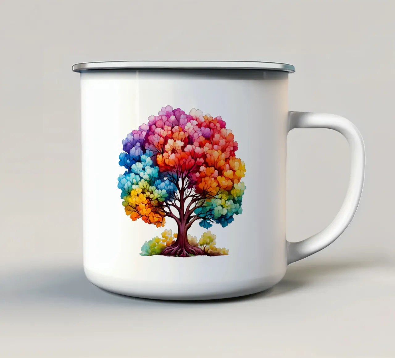 Albero della vita colorato tazza in smalto da Spiritual Touch