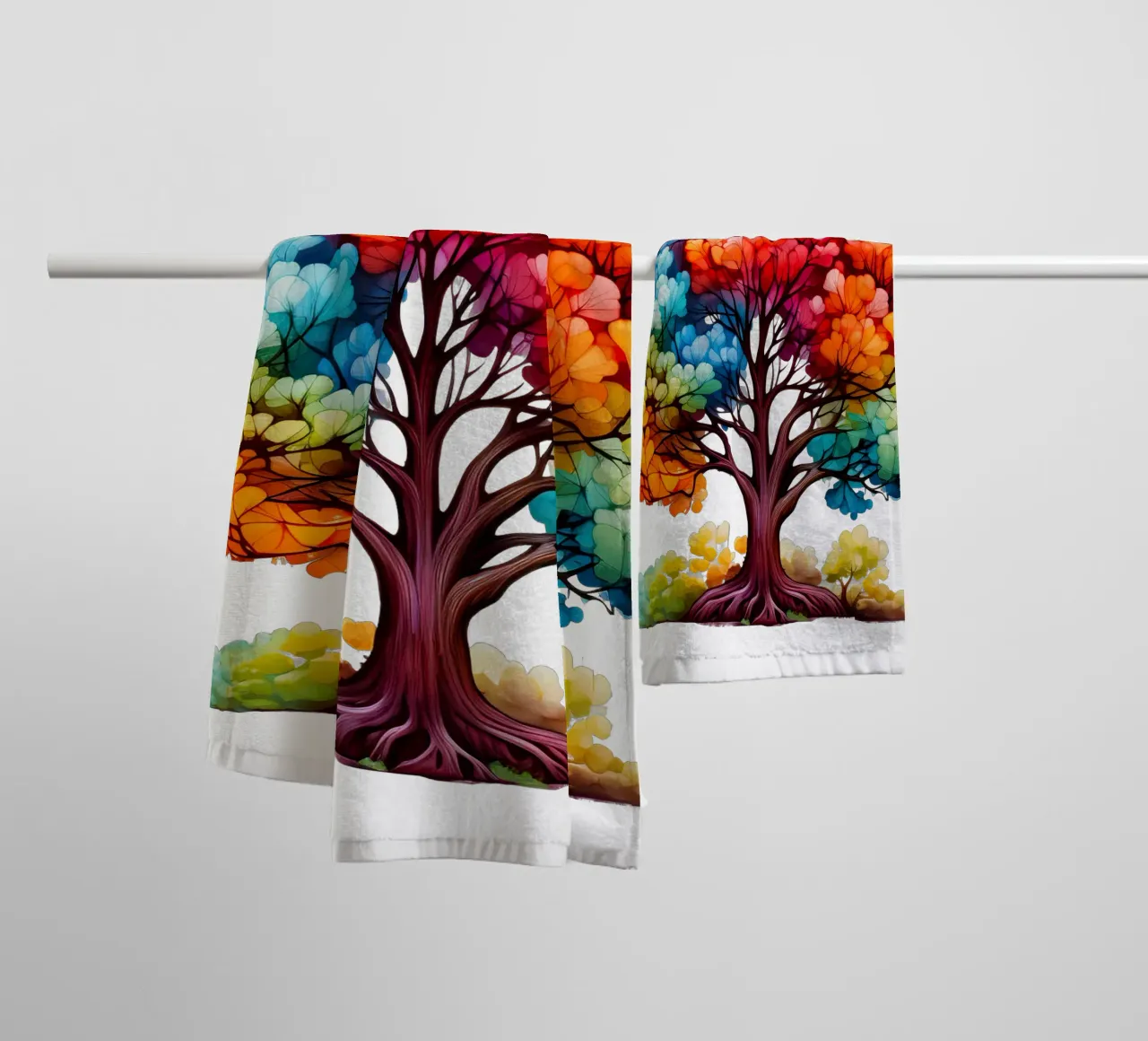 Albero della vita colorato asciugamano da bagno da Spiritual Touch