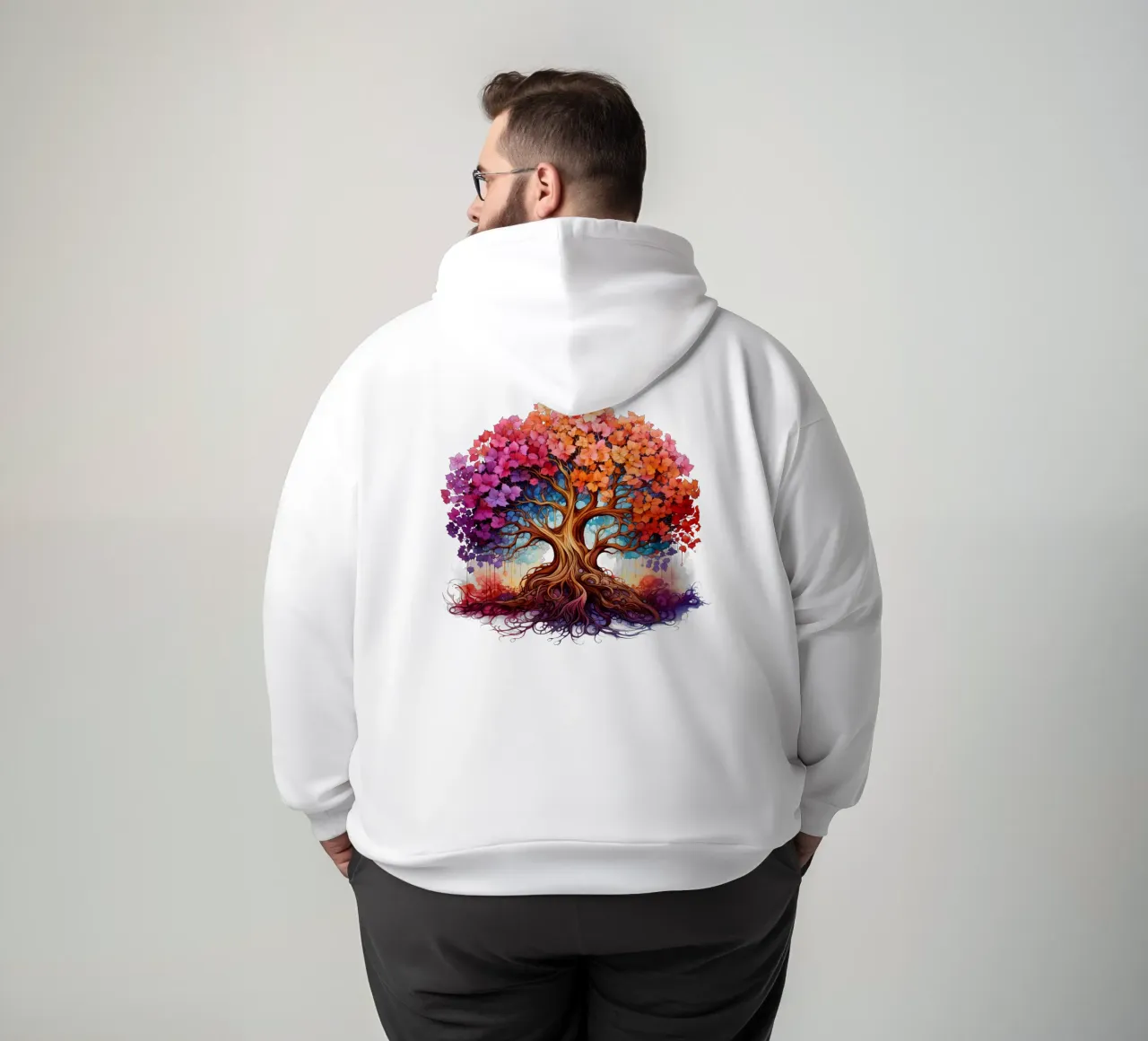 Albero della vita colorato felpa con cappuccio da Spiritual Touch