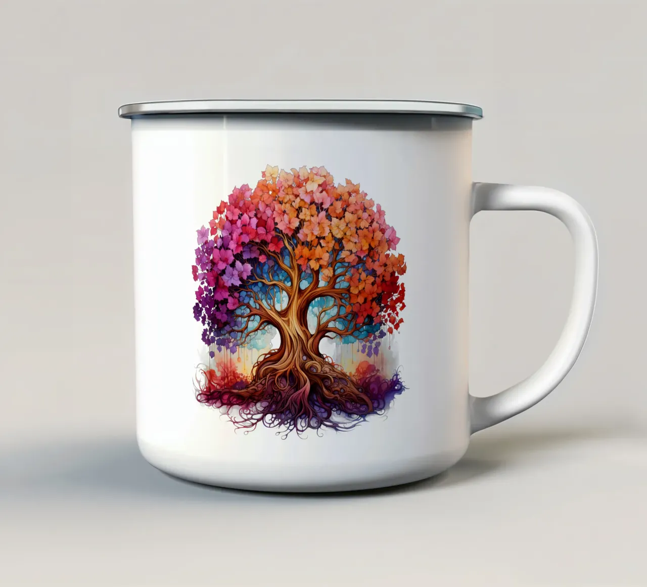 Albero della vita colorato tazza in smalto da Spiritual Touch