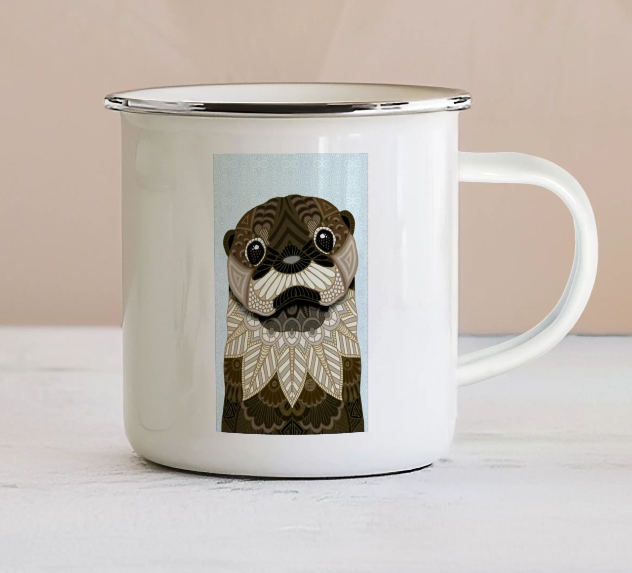 Otter tazza in smalto da Angelika Parker