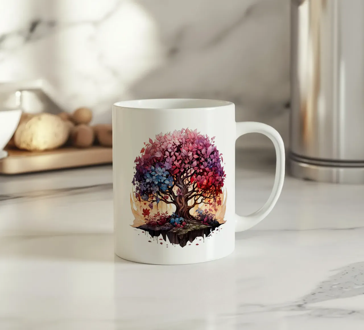 Albero della vita colorato tazza in ceramica da Spiritual Touch
