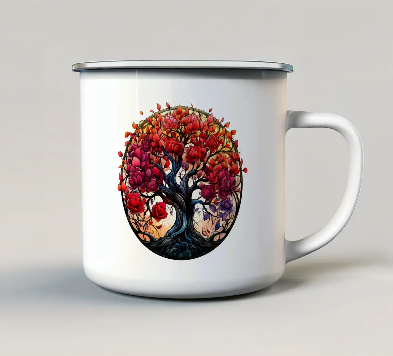 Albero della vita colorato tazza in smalto da Spiritual Touch