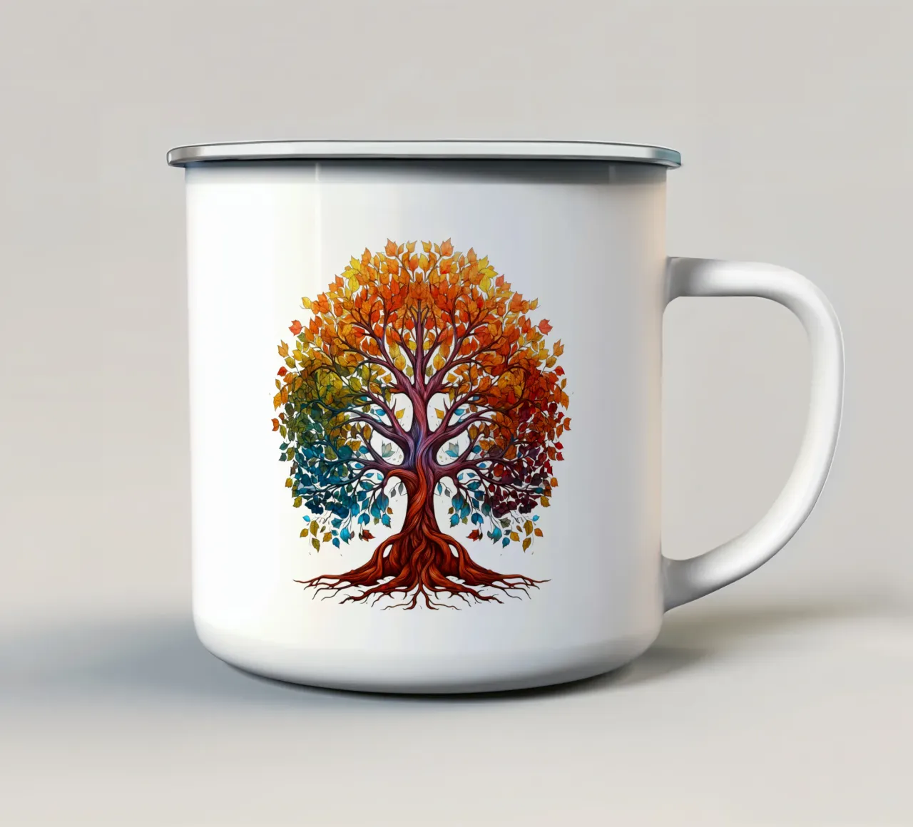 Albero della vita colorato tazza in smalto da Spiritual Touch