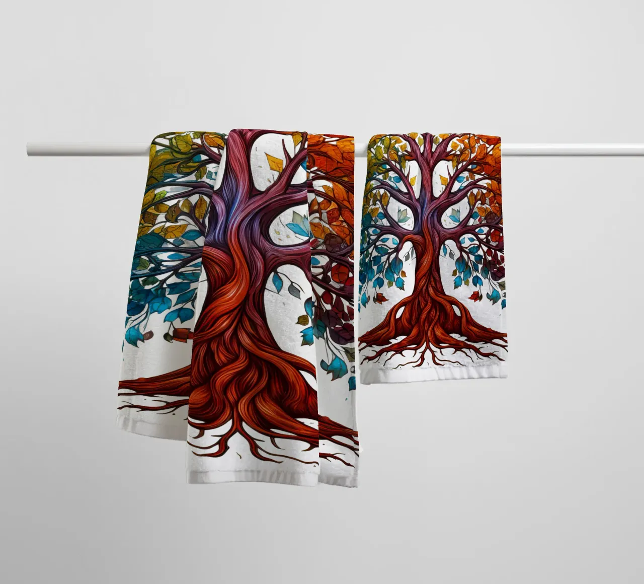 Albero della vita colorato asciugamano da bagno da Spiritual Touch