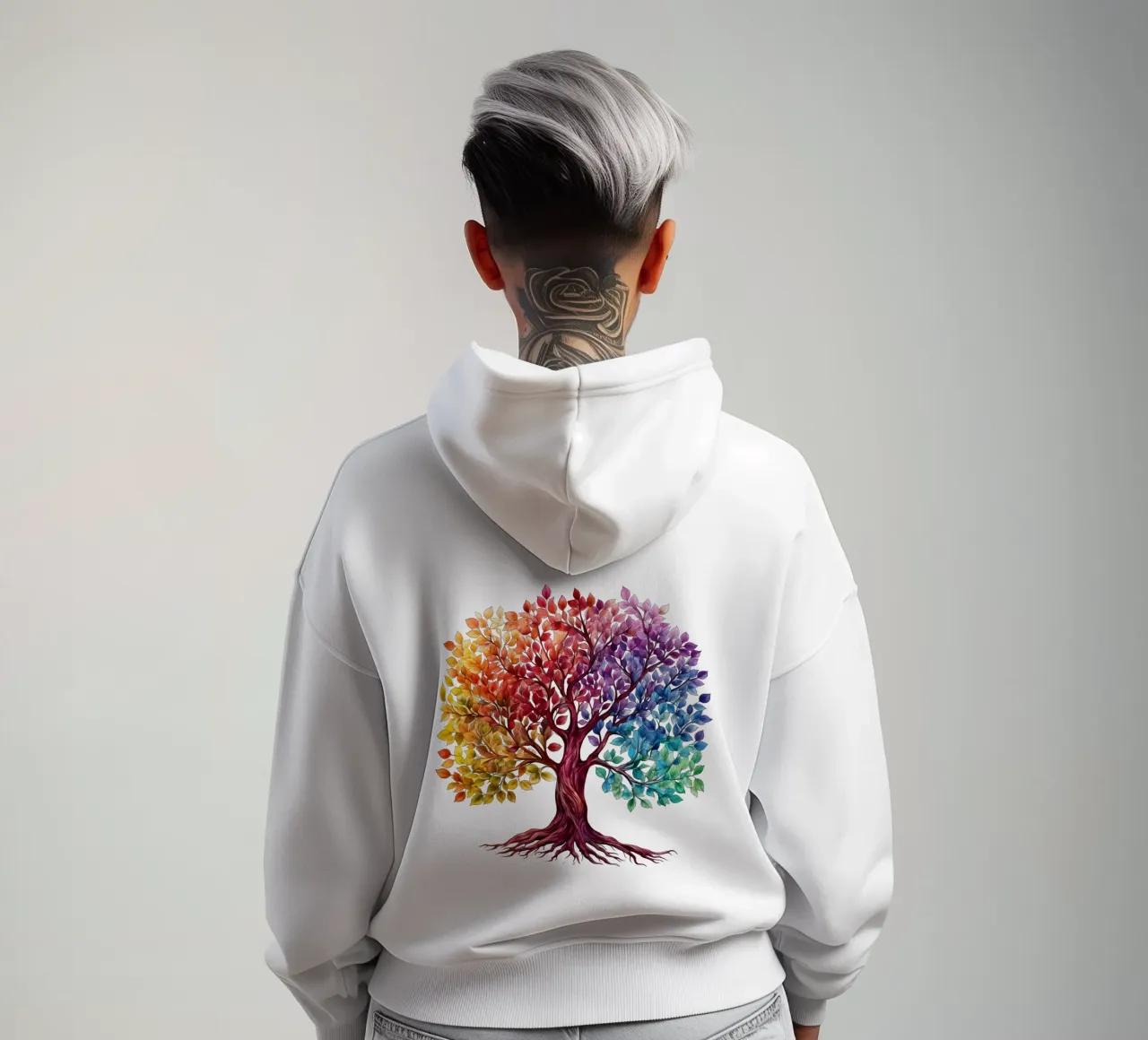 Albero della vita colorato felpa con cappuccio da Spiritual Touch