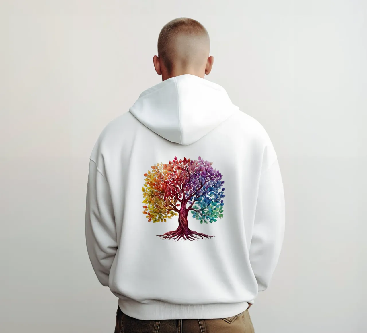Albero della vita colorato felpa con cappuccio da Spiritual Touch