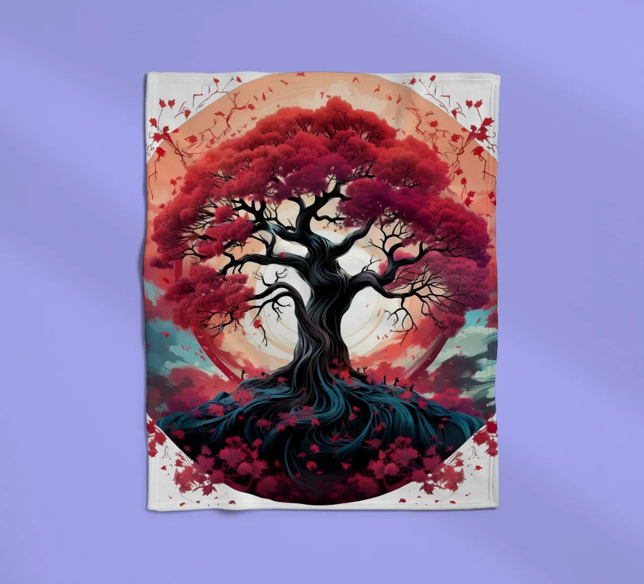 Albero della vita colorato coperta in pile da Spiritual Touch