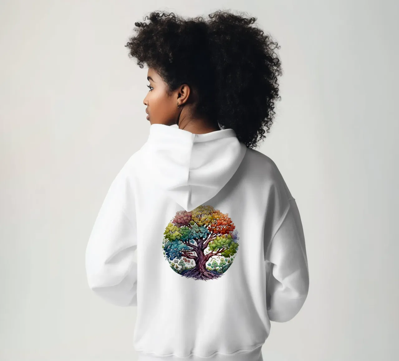 Albero della vita colorato felpa con cappuccio da Spiritual Touch