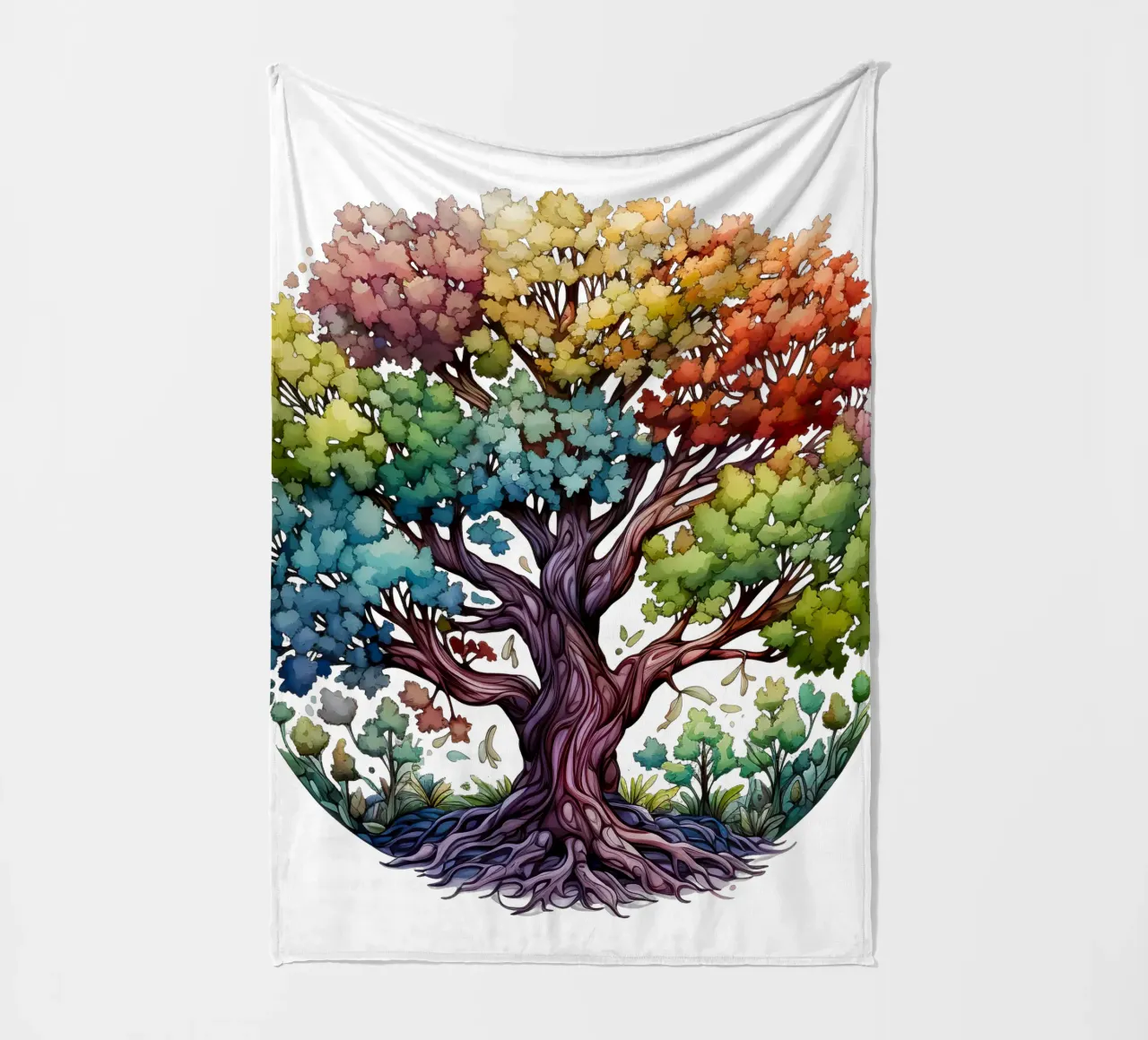 Colorful Tree of Life fleece blanket by Spiritual Touch