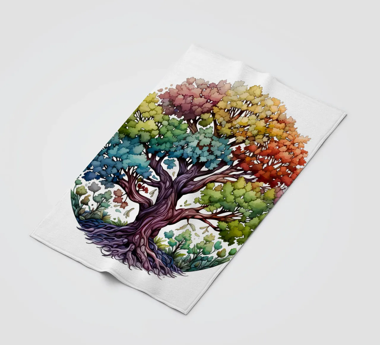Colorful Tree of Life fleece blanket by Spiritual Touch
