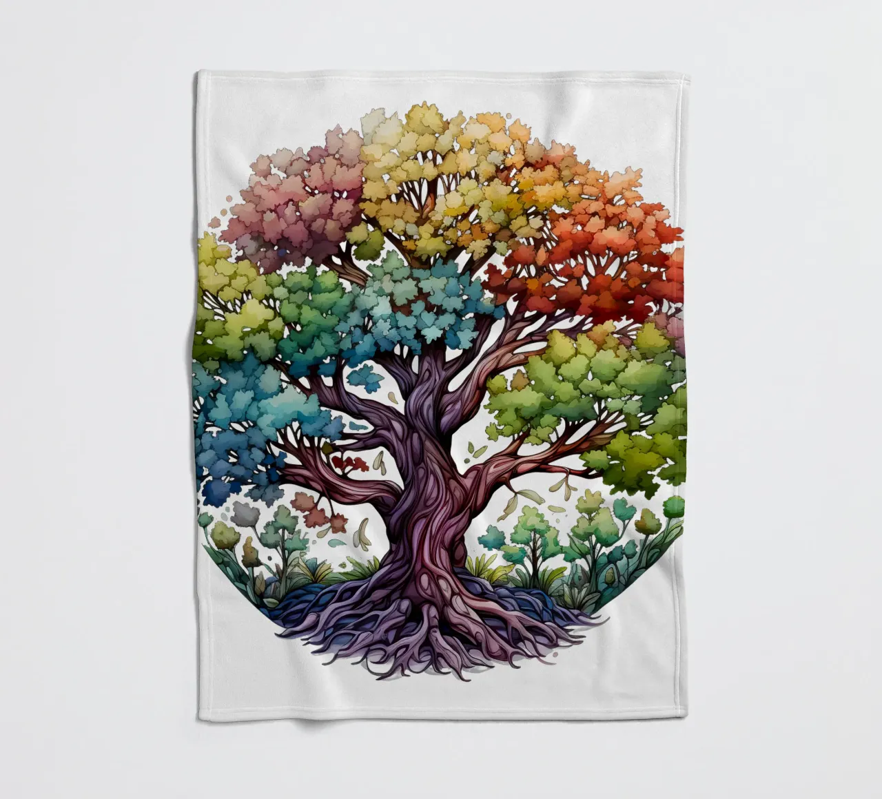 Colorful Tree of Life fleece blanket by Spiritual Touch